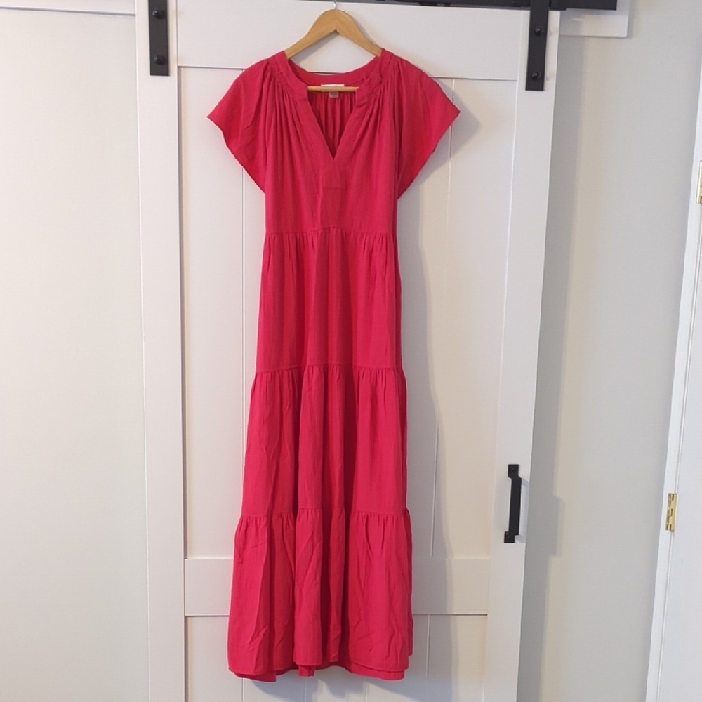 Taylor Pink Maxi Dress Woth Smocked Waist